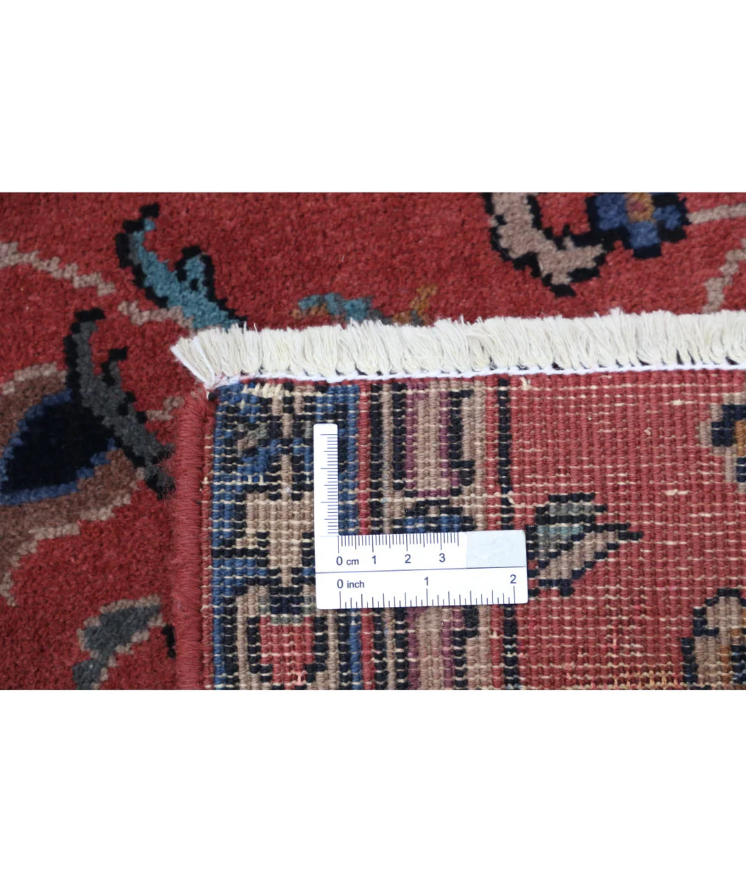 Red Indian Sarouk Rug 7' 2" x 6' 6" Hand-Knotted | No. AT79995