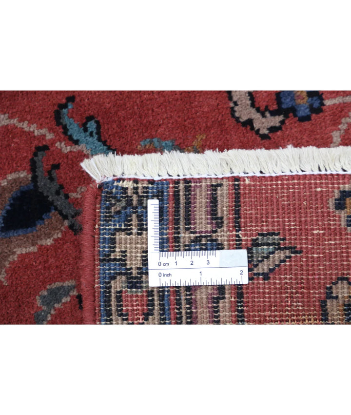 Red Indian Sarouk Rug 7' 2" x 6' 6" Hand-Knotted | No. AT79995
