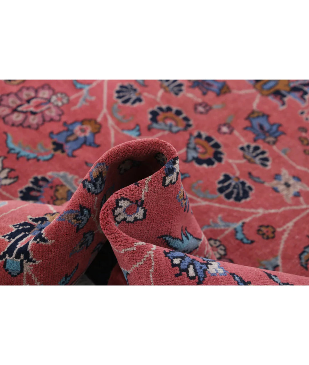 Red Indian Sarouk Rug 7' 2" x 6' 6" Hand-Knotted | No. AT79995