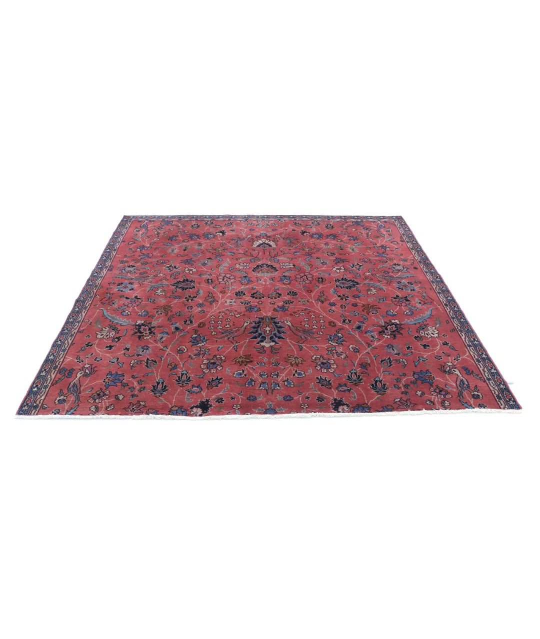Red Indian Sarouk Rug 7' 2" x 6' 6" Hand-Knotted | No. AT79995