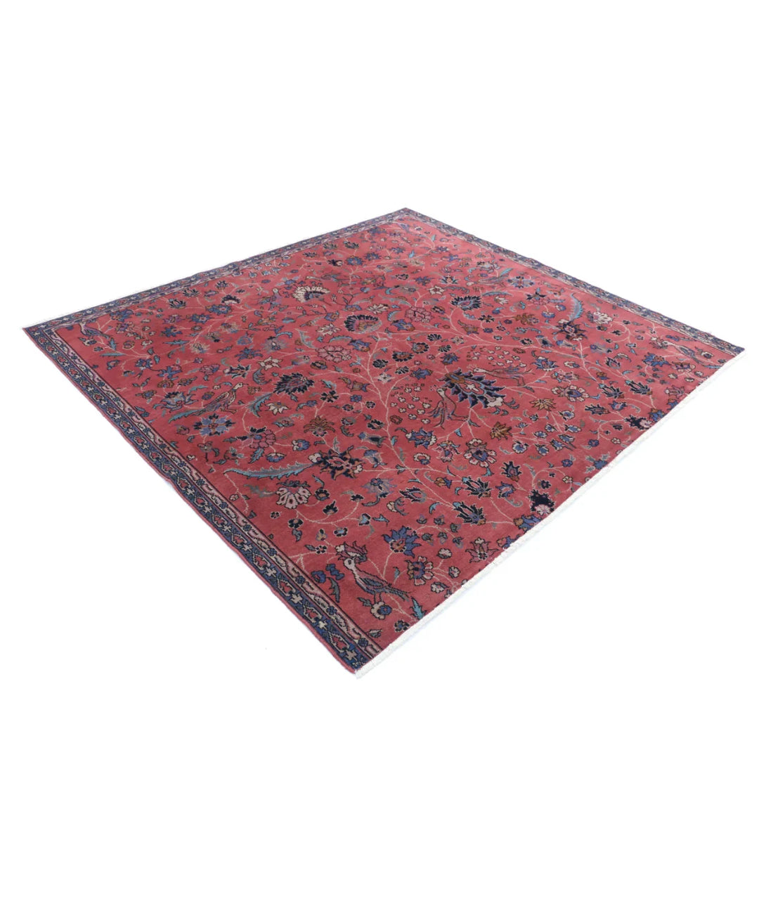 Red Indian Sarouk Rug 7' 2" x 6' 6" Hand-Knotted | No. AT79995
