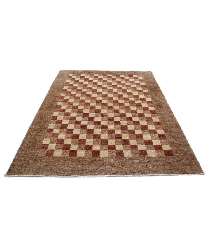 Afghan Modcar Rug 6' 4" x 8' 3" Hand-Knotted | No. AT79997