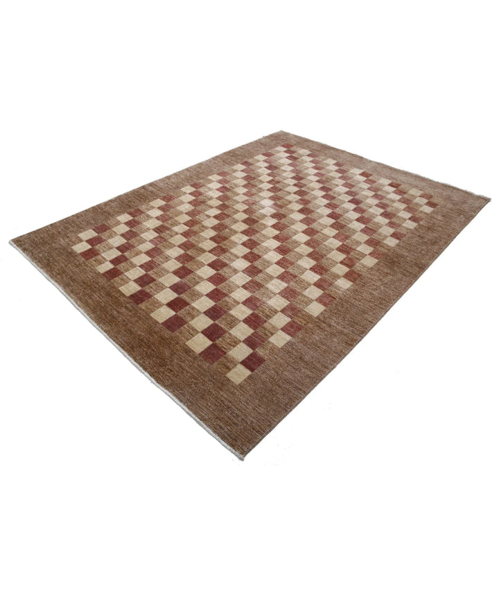 Afghan Modcar Rug 6' 4" x 8' 3" Hand-Knotted | No. AT79997