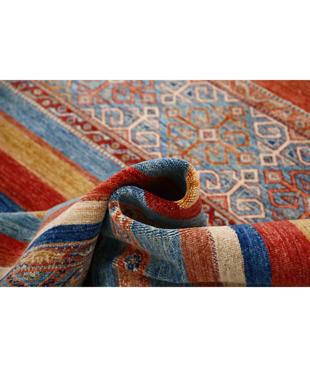 Afghan Khurjeen Rug 6' 9" x 10' 0" Hand-Knotted | No. AT79999