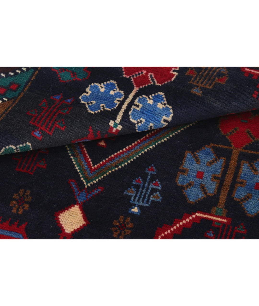 Red Afghan Baluchi Rug 2' 9" x 4' 8" Hand-Knotted | No. AT80061