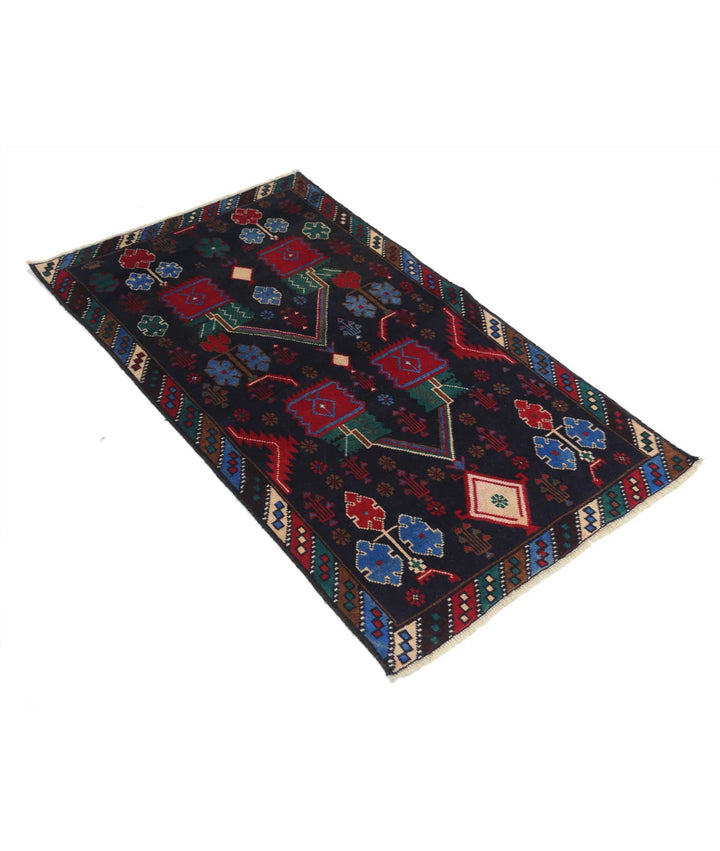 Red Afghan Baluchi Rug 2' 9" x 4' 8" Hand-Knotted | No. AT80061