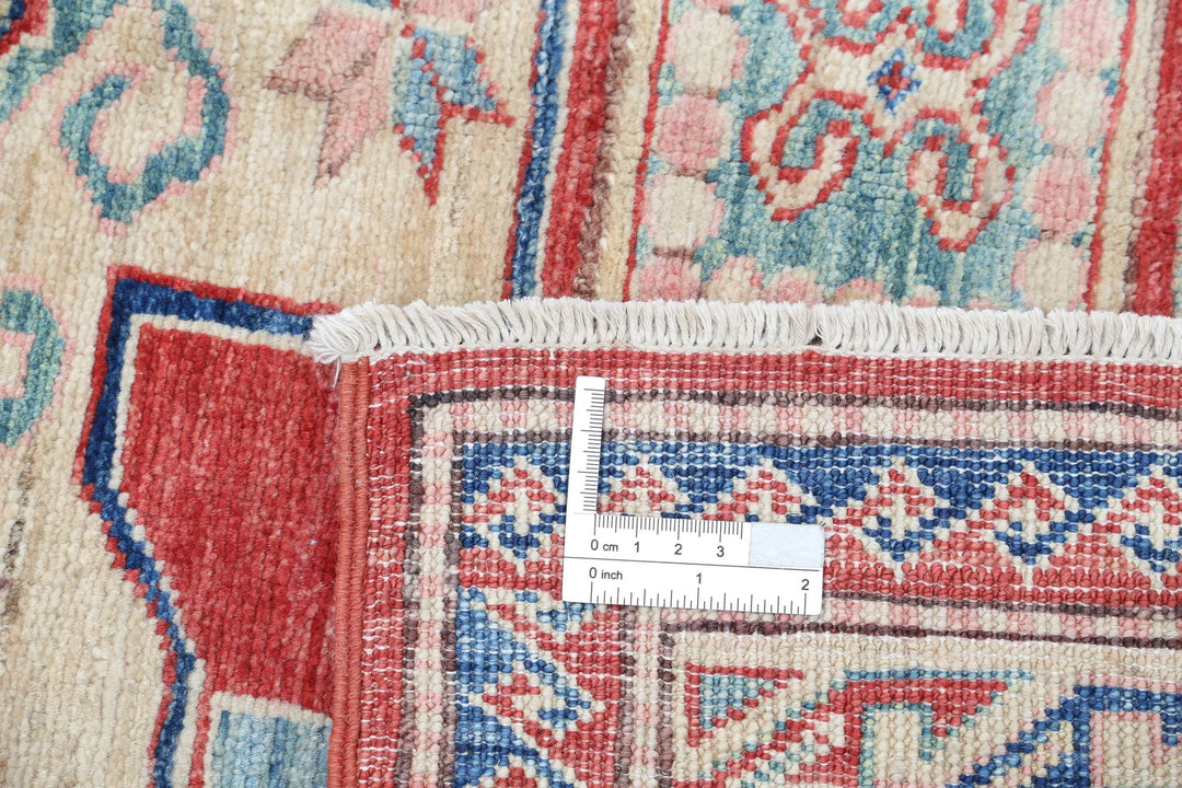 Afghan Royal Kazak Rug 4' 1" x 6' 7" Hand-Knotted | No. AT80073