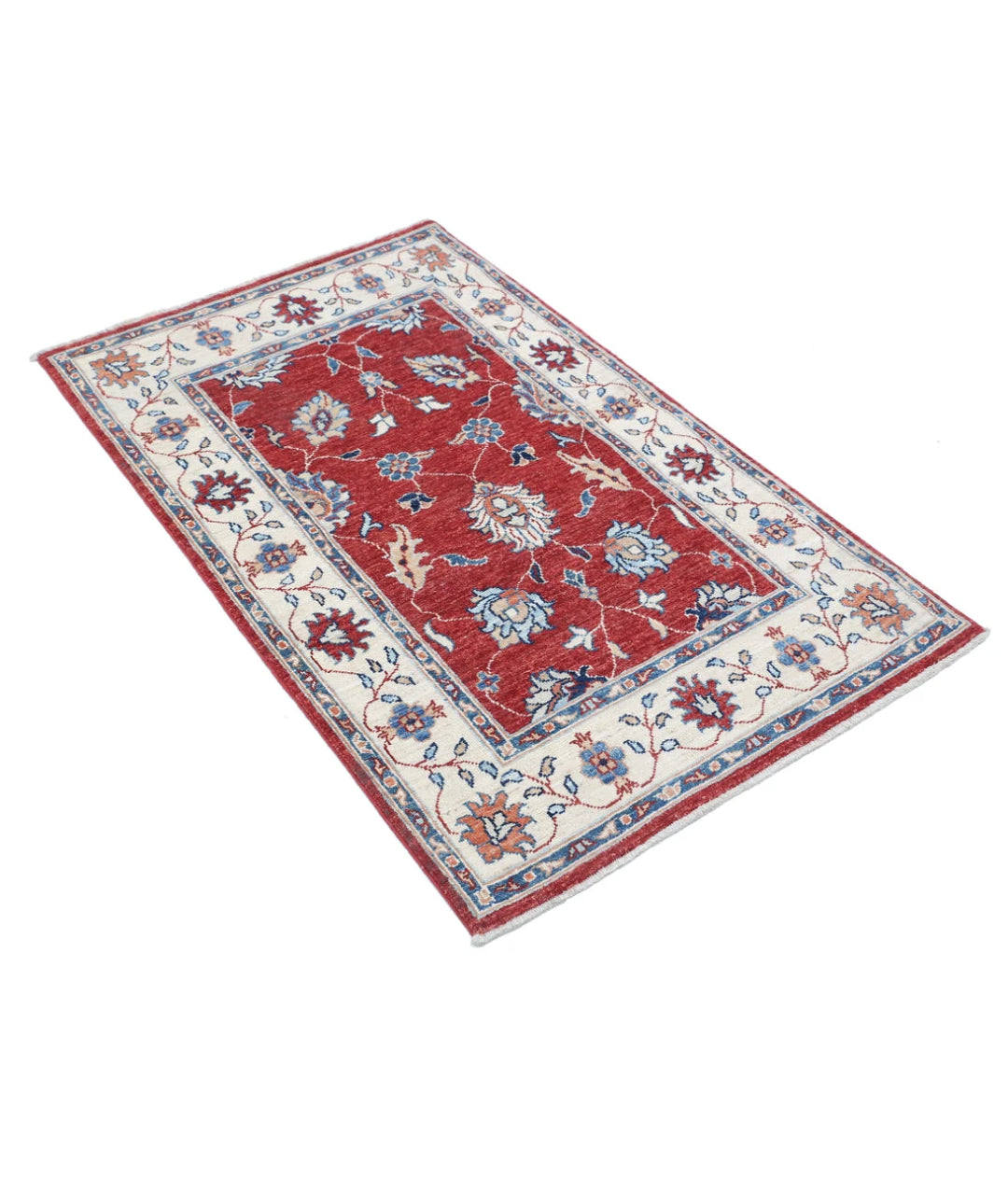 Afghan Ziegler Rug 2' 8" x 4' 3" Hand-Knotted | No. AT80157