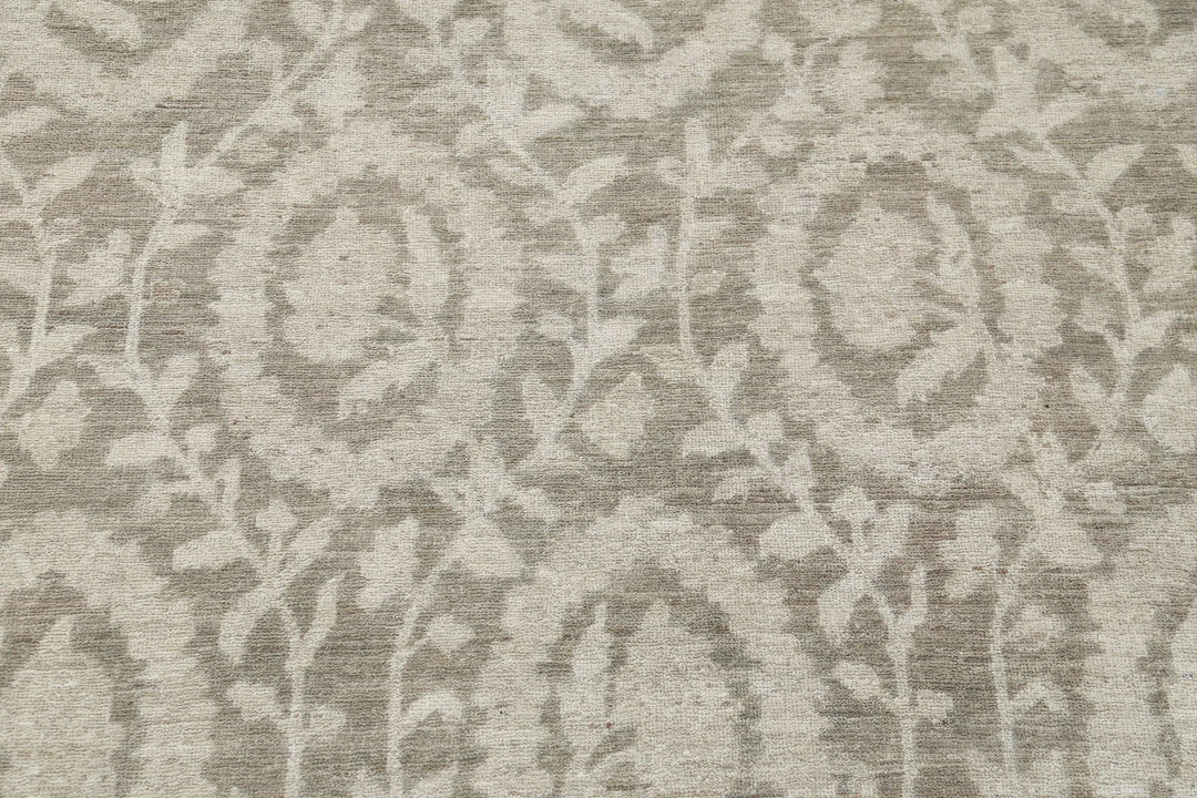 Ivory Afghan Oriental Rug 8' 8" x 11' 7" Hand-Knotted | No. AT80161