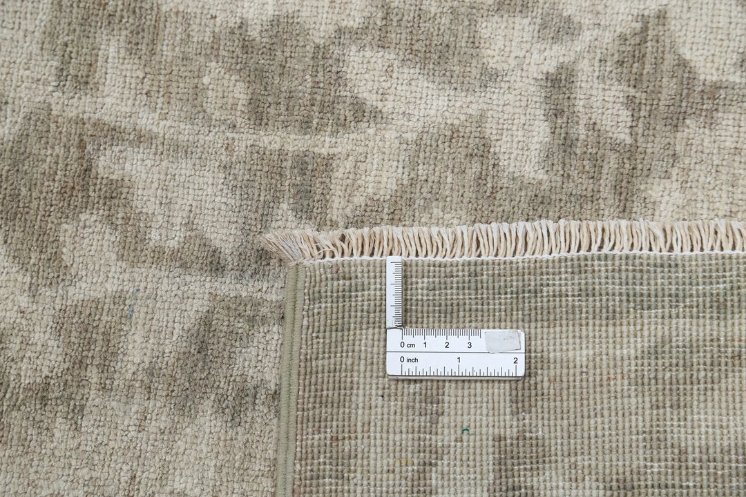 Ivory Afghan Oriental Rug 8' 8" x 11' 7" Hand-Knotted | No. AT80161