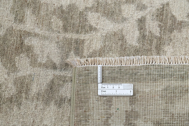 Ivory Afghan Oriental Rug 8' 8" x 11' 7" Hand-Knotted | No. AT80161