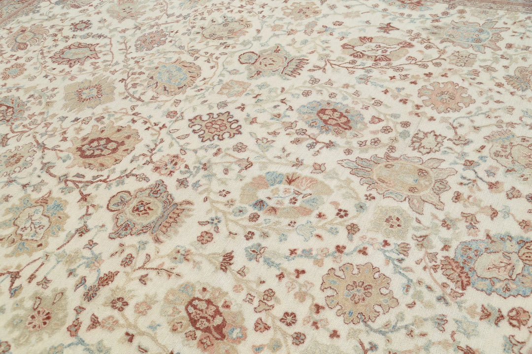 Turkish Samsun Tabriz Rug 10' 8" x 13' 7" Hand-Knotted | No. AT80235