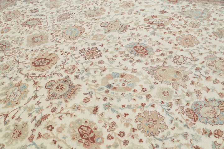 Turkish Samsun Tabriz Rug 10' 8" x 13' 7" Hand-Knotted | No. AT80235