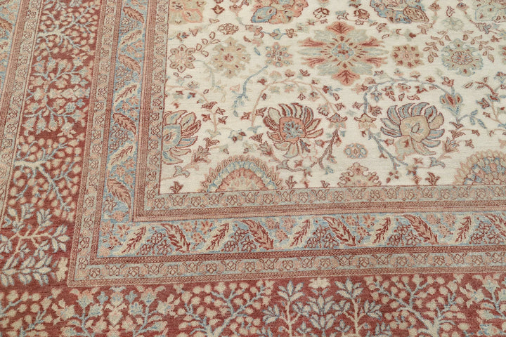 Turkish Samsun Tabriz Rug 10' 8" x 13' 7" Hand-Knotted | No. AT80235