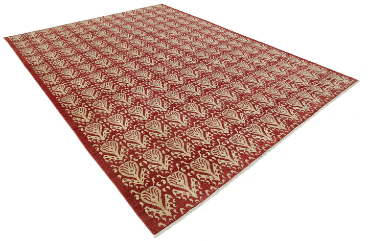 Afghan Ikat Rug 8' 5" x 10' 9" Hand-Knotted | No. AT80258