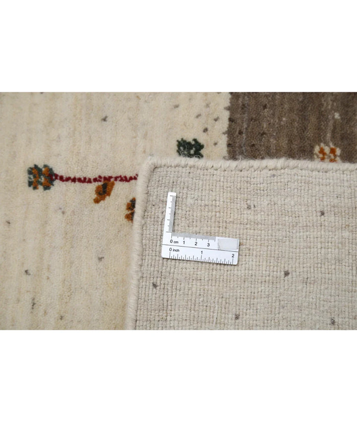 Ivory Indian Oriental Rug 8' 2" x 9' 8" Hand-Knotted | No. AT80313