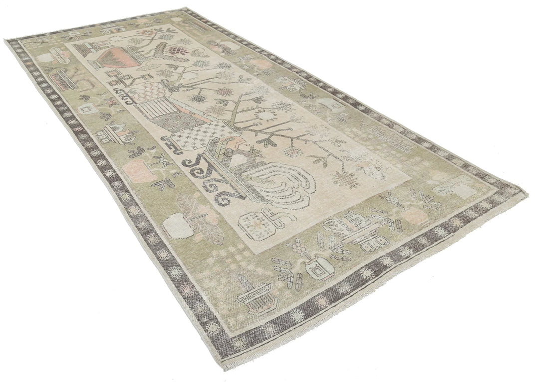 Turkish Khotan Runner Rug 5' 5" x 11' 2" Hand-Knotted | No. AT80322