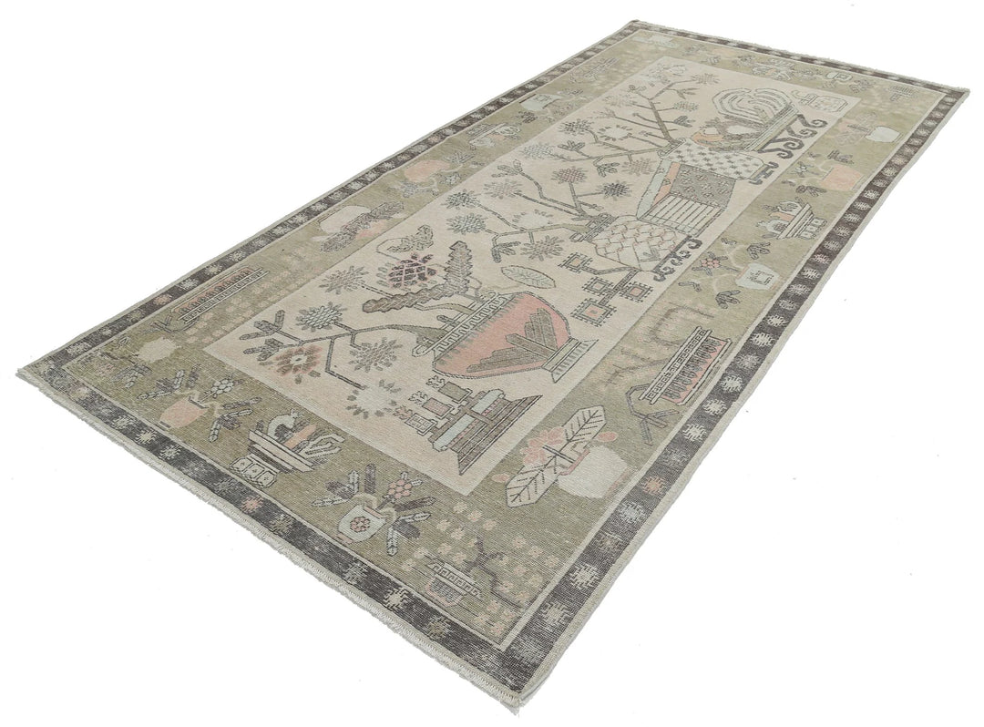 Turkish Khotan Runner Rug 5' 5" x 11' 2" Hand-Knotted | No. AT80322