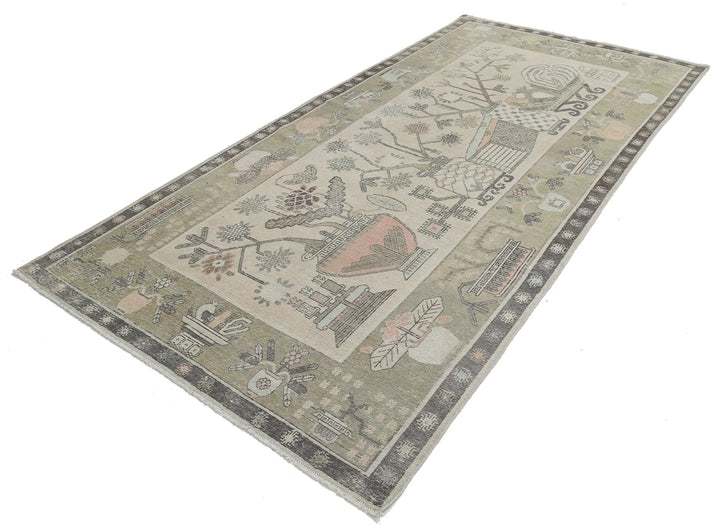 Turkish Khotan Runner Rug 5' 5" x 11' 2" Hand-Knotted | No. AT80322