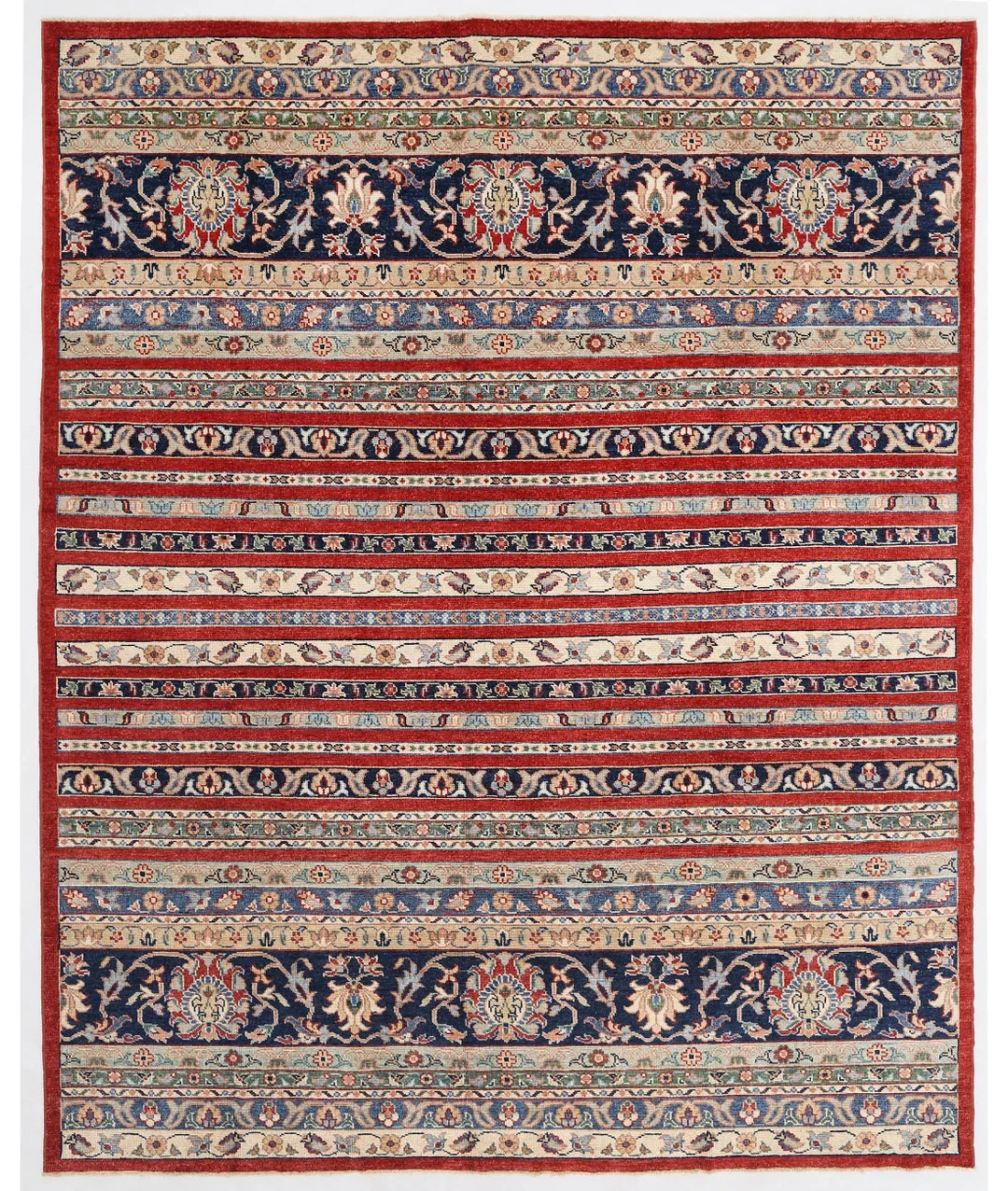 Afghan Ziegler Rug 8' 2" x 10' 1" Hand-Knotted | No. AT80363