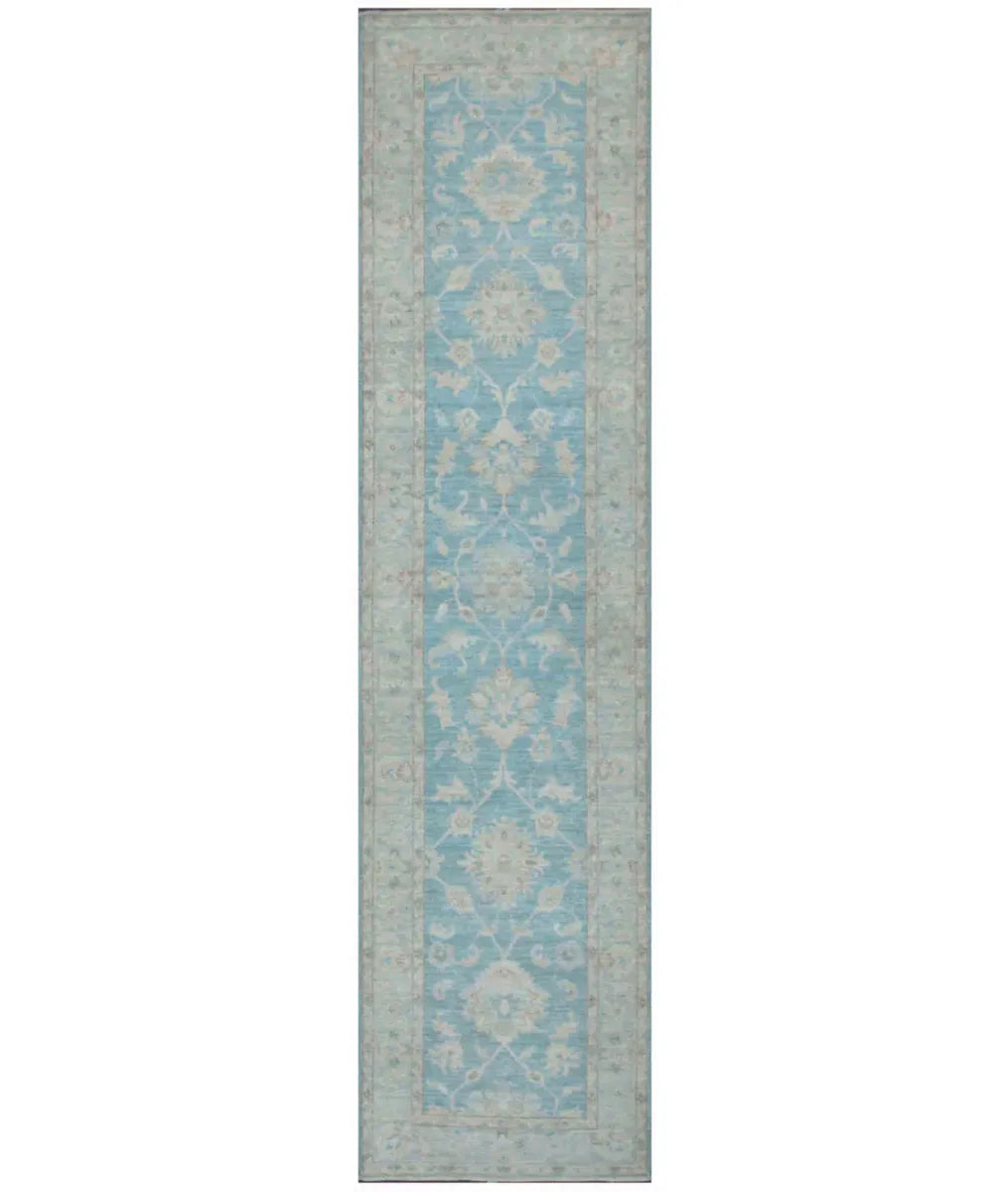 Blue Afghan Serenity Rug 2' 5" x 9' 8" Hand-Knotted | No. AT804315