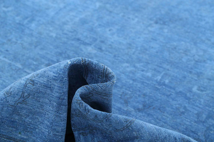 Blue Afghan Overdye Rug 9' 8" x 13' 7" Hand-Knotted | No. AT80437