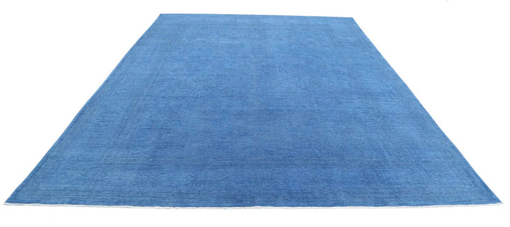 Blue Afghan Overdye Rug 9' 8" x 13' 7" Hand-Knotted | No. AT80437