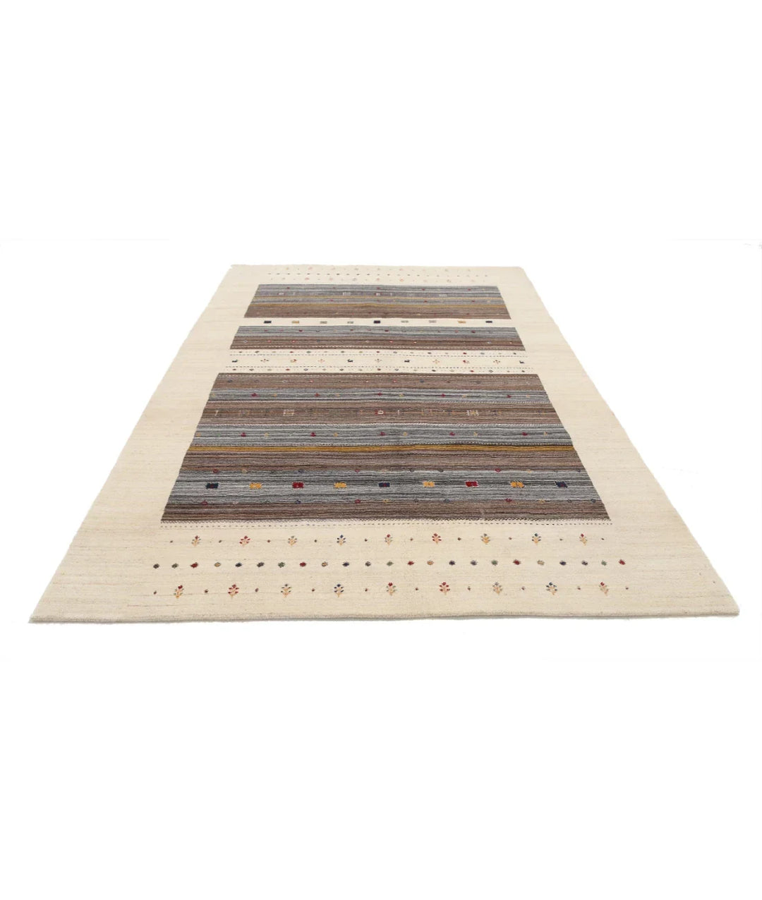 Ivory Indian Lori Rug 6' 8" x 9' 10" Hand-Knotted | No. AT80444