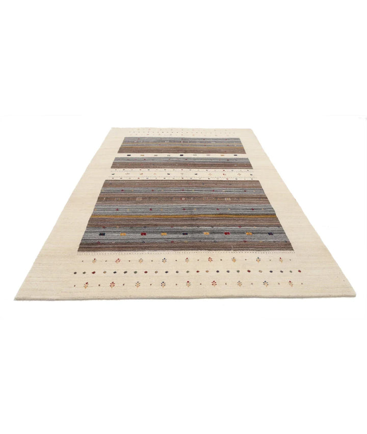 Ivory Indian Lori Rug 6' 8" x 9' 10" Hand-Knotted | No. AT80444