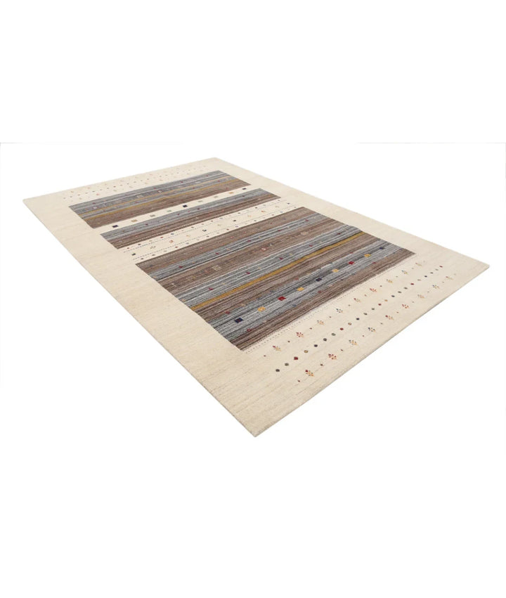 Ivory Indian Lori Rug 6' 8" x 9' 10" Hand-Knotted | No. AT80444