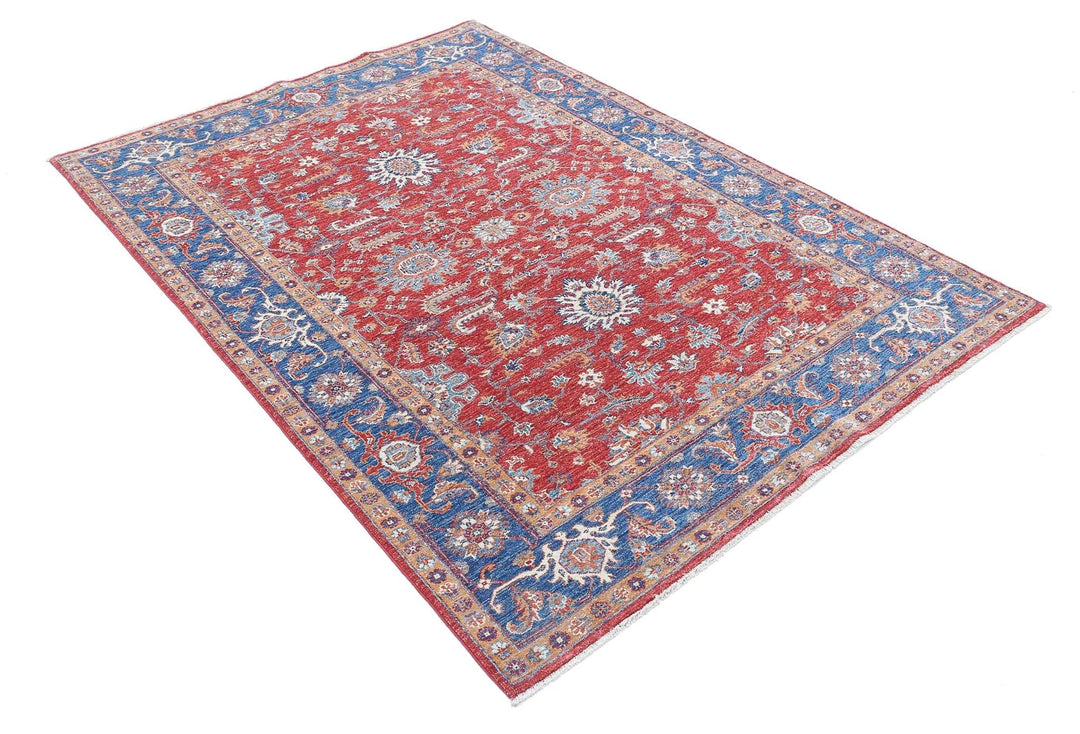 Afghan Ziegler Farhan Rug 4' 9" x 6' 7" Hand-Knotted | No. AT80457