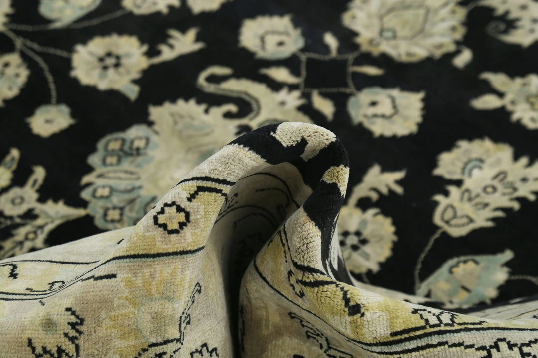Black Indian Ziegler Rug 9' 0" x 11' 9" Hand-Knotted | No. AT80501