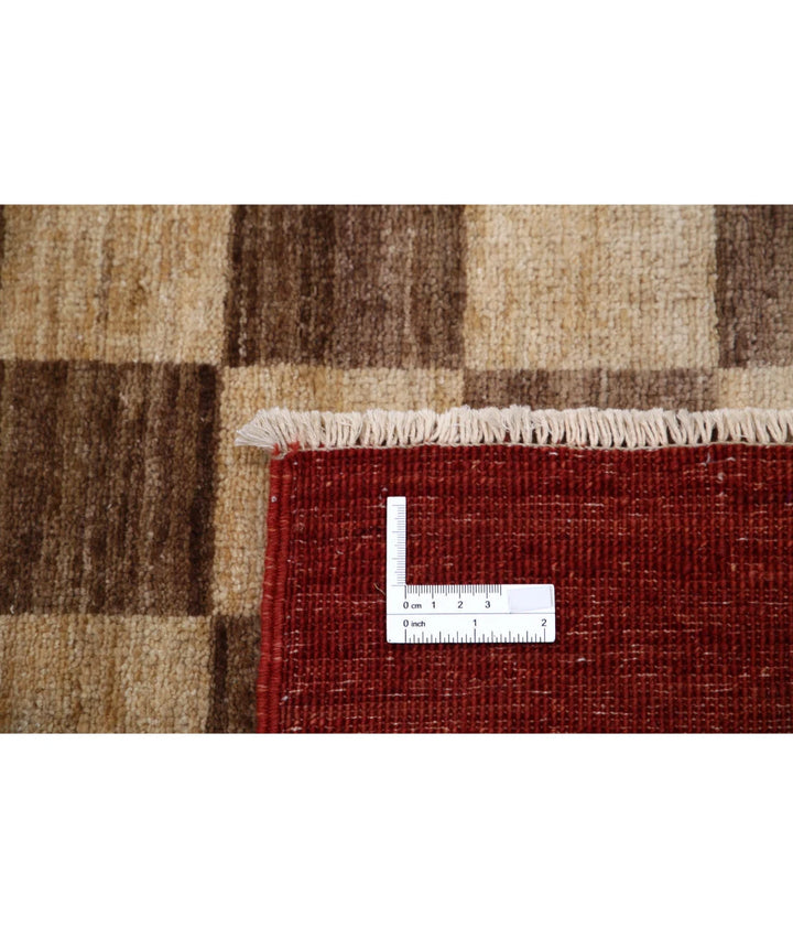 Beige Afghan Oriental Rug 8' 5" x 11' 5" Hand-Knotted | No. AT80531