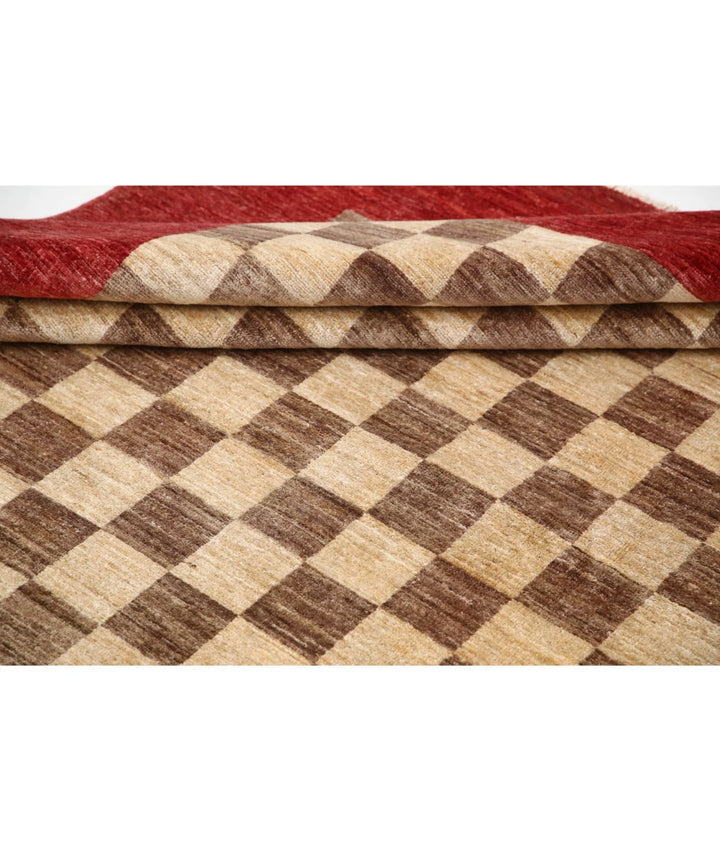 Beige Afghan Oriental Rug 8' 5" x 11' 5" Hand-Knotted | No. AT80531