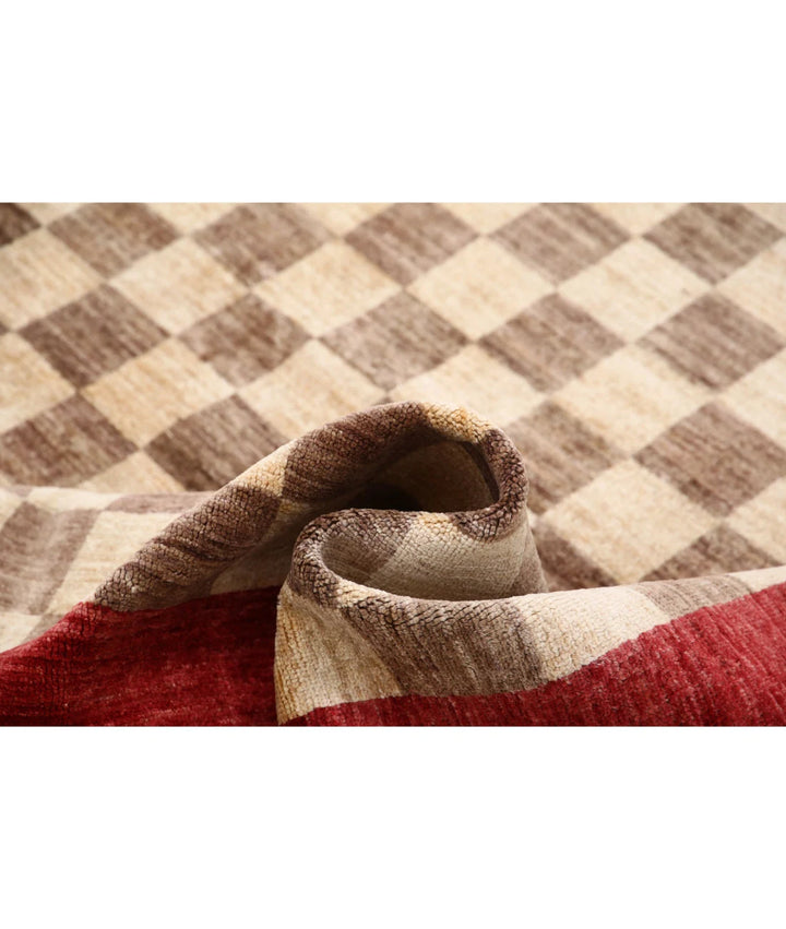 Beige Afghan Oriental Rug 8' 5" x 11' 5" Hand-Knotted | No. AT80531