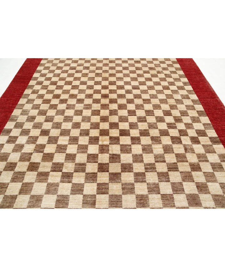Beige Afghan Oriental Rug 8' 5" x 11' 5" Hand-Knotted | No. AT80531