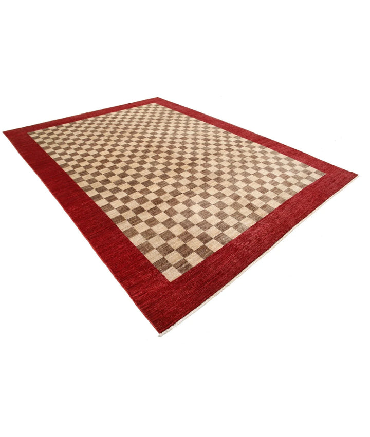 Beige Afghan Oriental Rug 8' 5" x 11' 5" Hand-Knotted | No. AT80531
