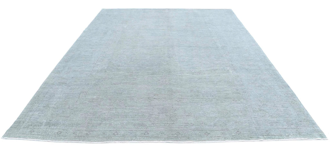 Grey Afghan Overdye Rug 8' 9" x 11' 8" Hand-Knotted | No. AT80573