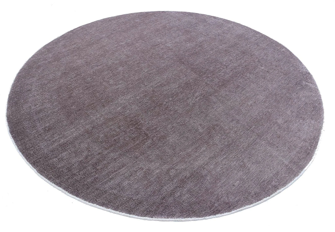 Brown Afghan Overdye Rug 7' 8" x 7' 7" Hand-Knotted | No. AT80586