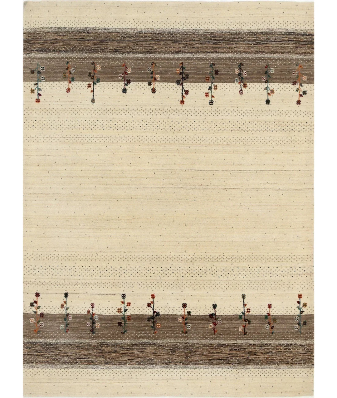 Ivory Indian Lori Rug 4' 10" x 6' 7" Hand-Knotted | No. AT80627
