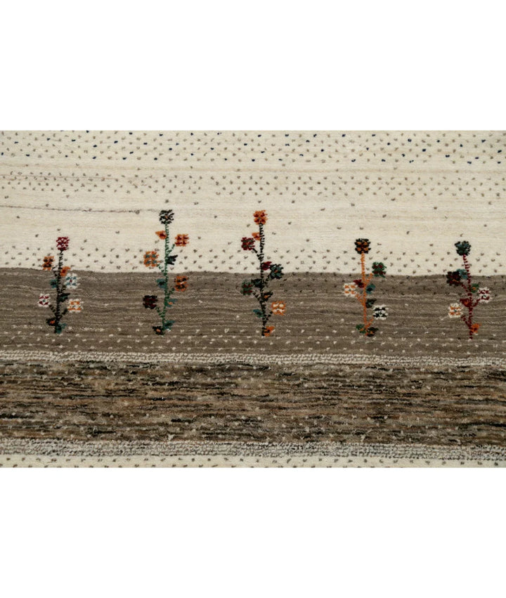 Ivory Indian Lori Rug 4' 10" x 6' 7" Hand-Knotted | No. AT80627