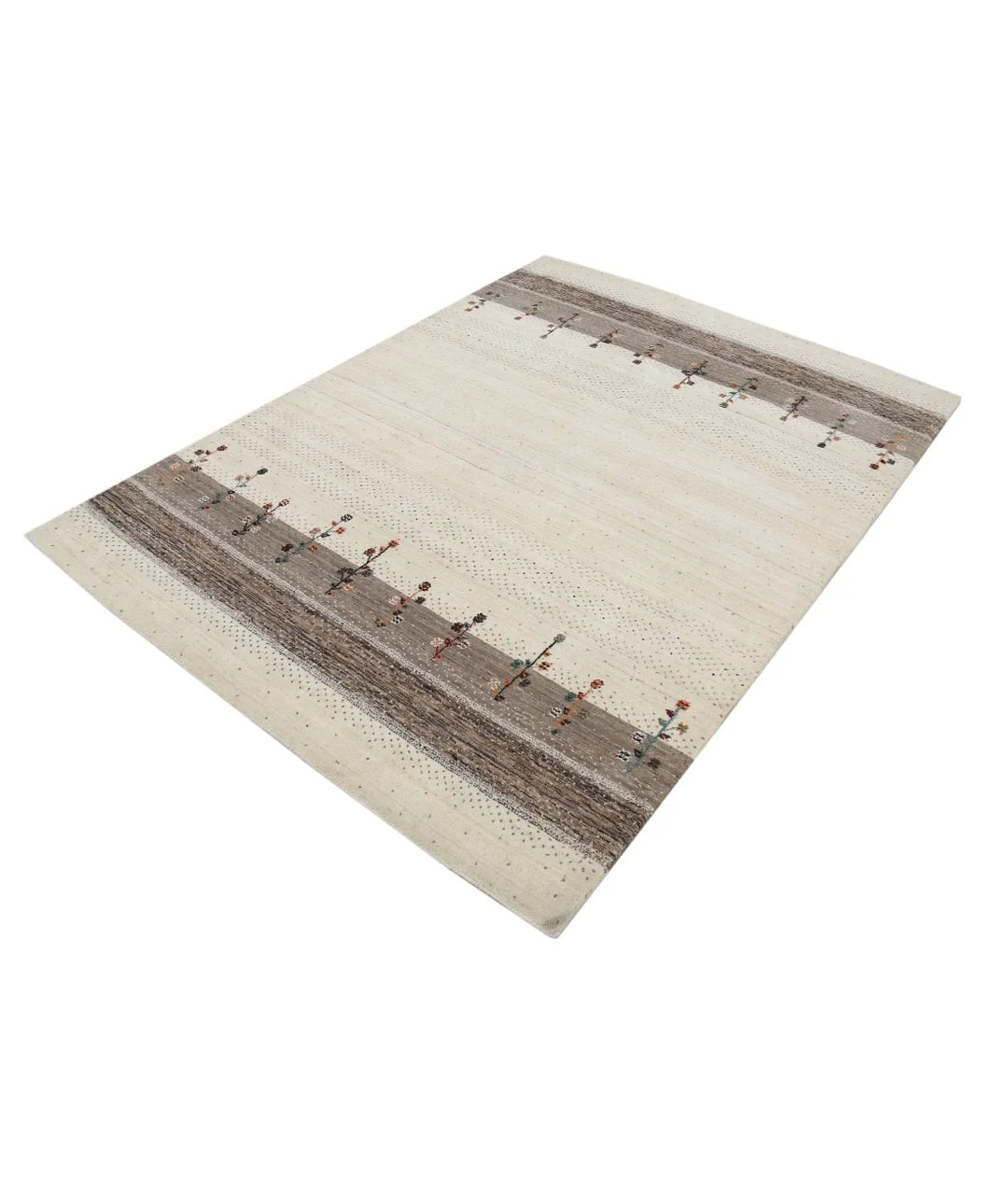 Ivory Indian Lori Rug 4' 10" x 6' 7" Hand-Knotted | No. AT80627