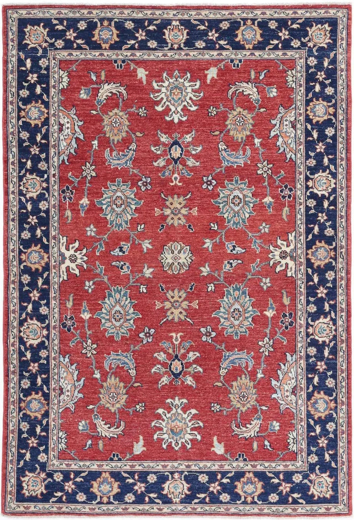 Afghan Ziegler Rug 3' 9" x 5' 9" Hand-Knotted | No. AT80692