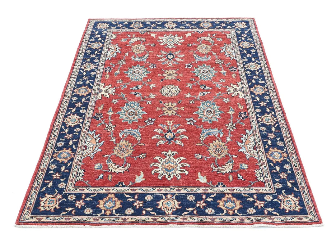 Afghan Ziegler Rug 3' 9" x 5' 9" Hand-Knotted | No. AT80692