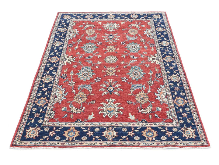Afghan Ziegler Rug 3' 9" x 5' 9" Hand-Knotted | No. AT80692