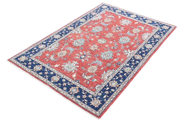 Afghan Ziegler Rug 3' 9" x 5' 9" Hand-Knotted | No. AT80692