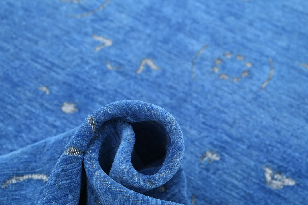 Blue Afghan Oriental Rug 8' 0" x 9' 7" Hand-Knotted | No. AT80721