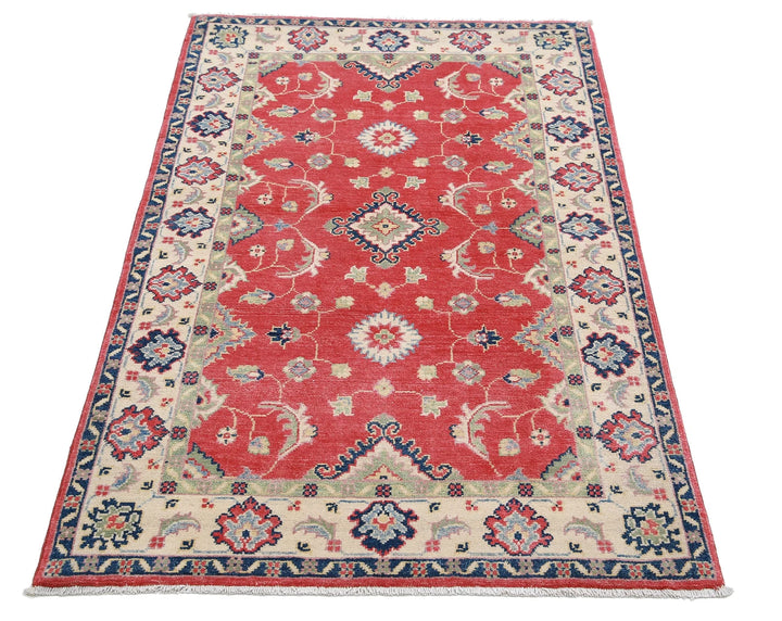 Afghan Kazak Rug 3' 1" x 5' 2" Hand-Knotted | No. AT80792