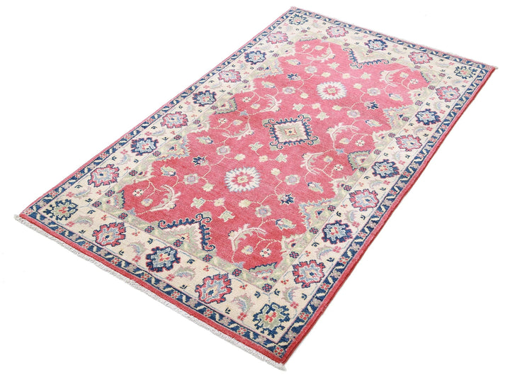 Afghan Kazak Rug 3' 1" x 5' 2" Hand-Knotted | No. AT80792