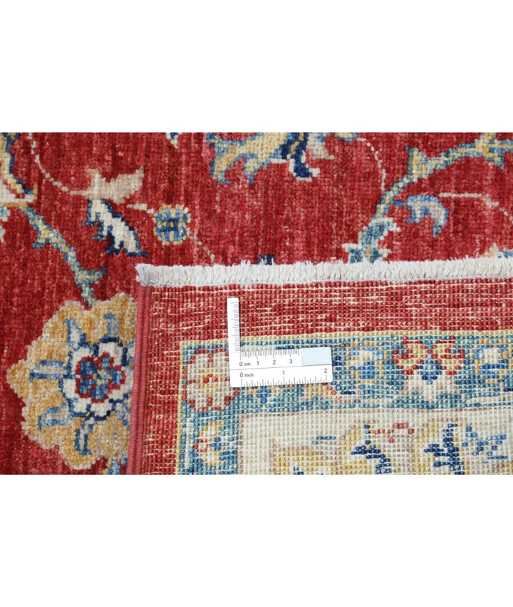 Red Afghan Ziegler Rug 5' 7" x 7' 11" Hand-Knotted | No. AT80794